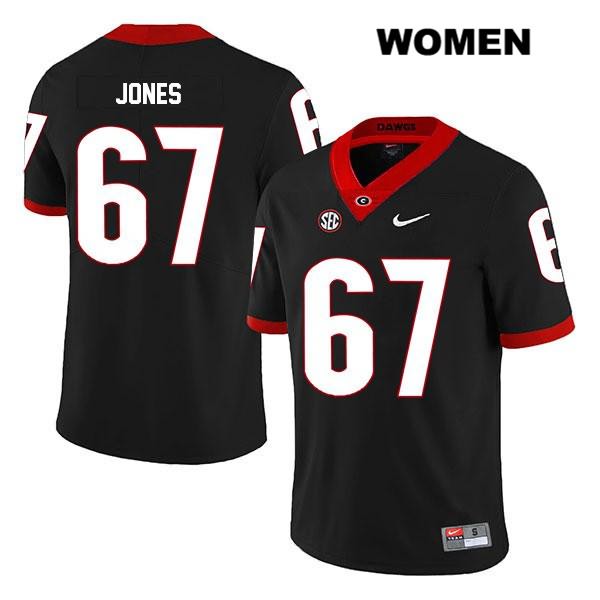Georgia Bulldogs Women's Caleb Jones #67 NCAA Legend Authentic Black Nike Stitched College Football Jersey NZW4556YO